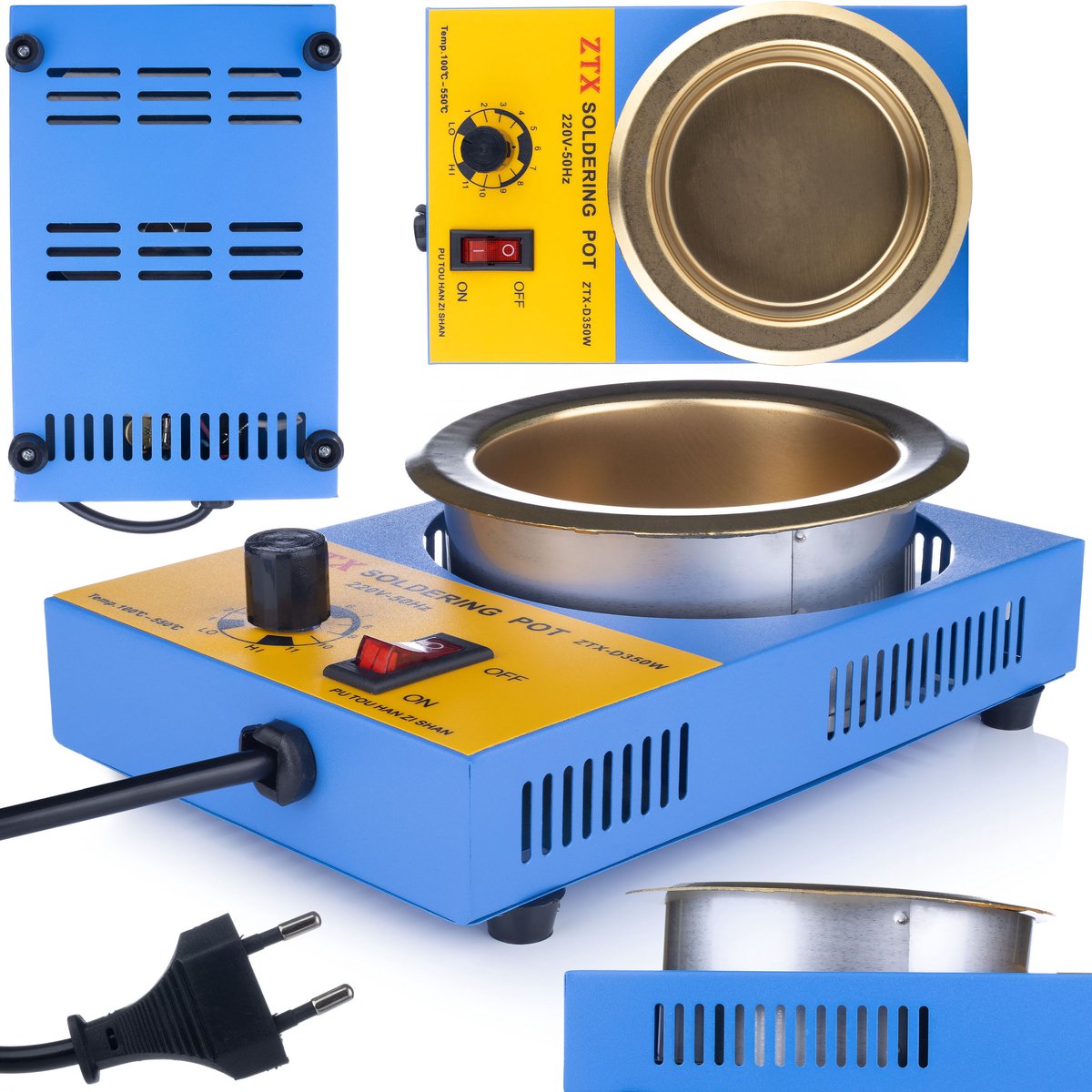 Rosfix Soldeerpot 41-D - Elektronische Temperatuurregeling 100–550°C - 350W, Ø100mm, 1.2kg
