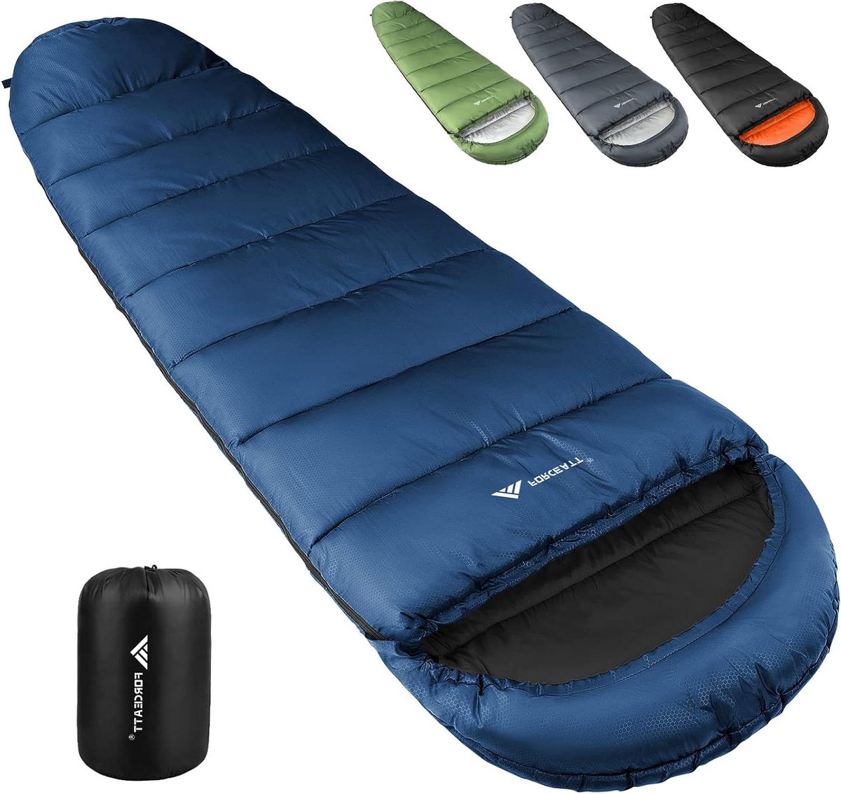 Zomerslaapzak - Mummieslaapzak Outdoor - Kamperen en Reizen - Waterafstotend Materiaal - 210 x 90 cm - Donkerblauw