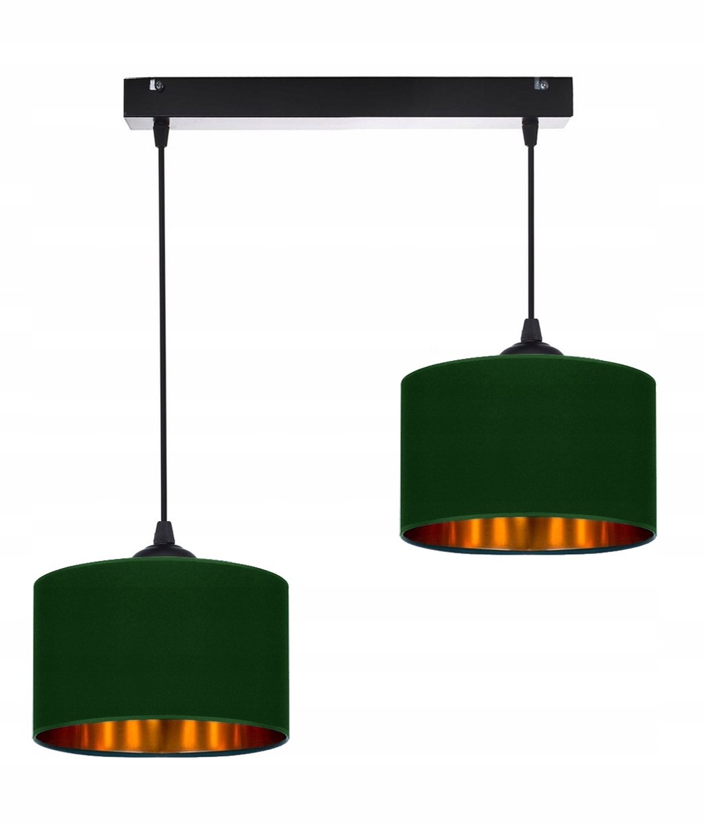Hanglamp Groen-Goud, Stijlvolle Plafondlamp met Stoffen Kap
