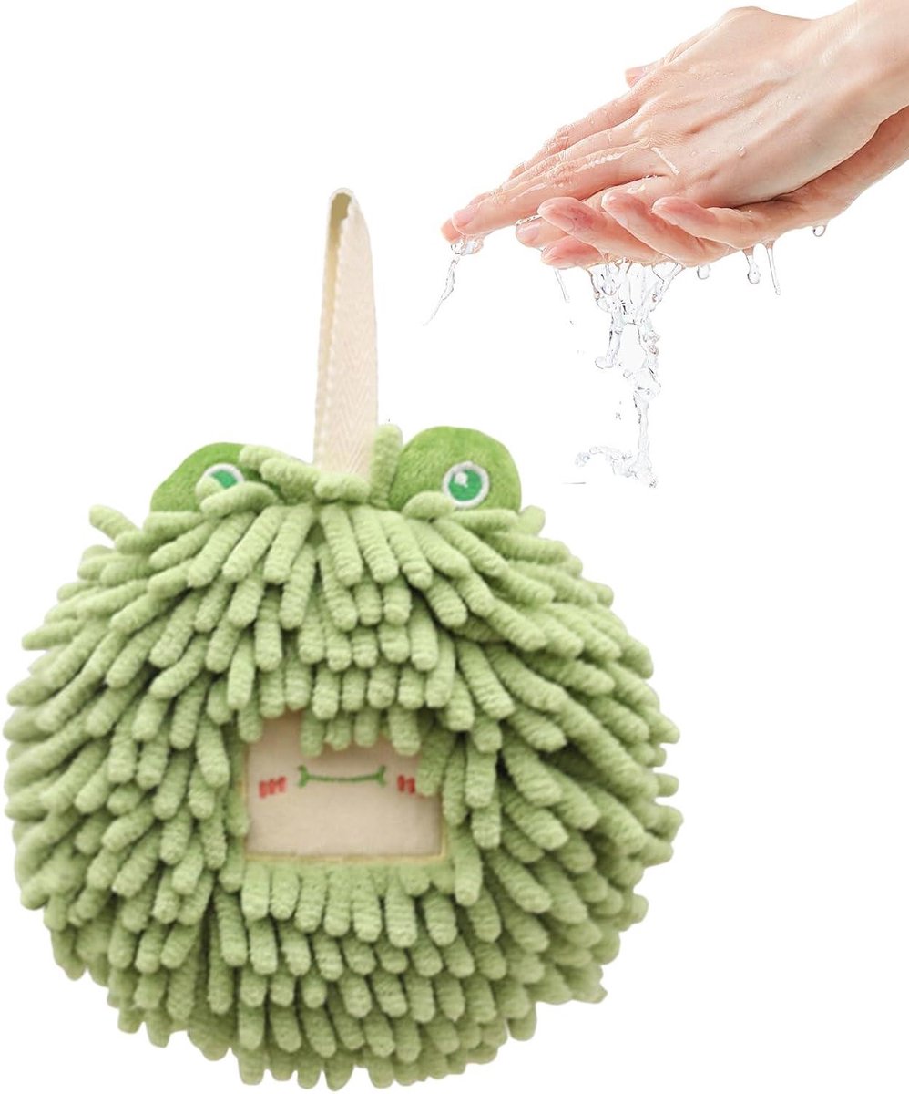 Chenille Handdoek - Keukendoek Doek - Handen Drogen - Dierontwerp - 20 x 16 cm - Groen