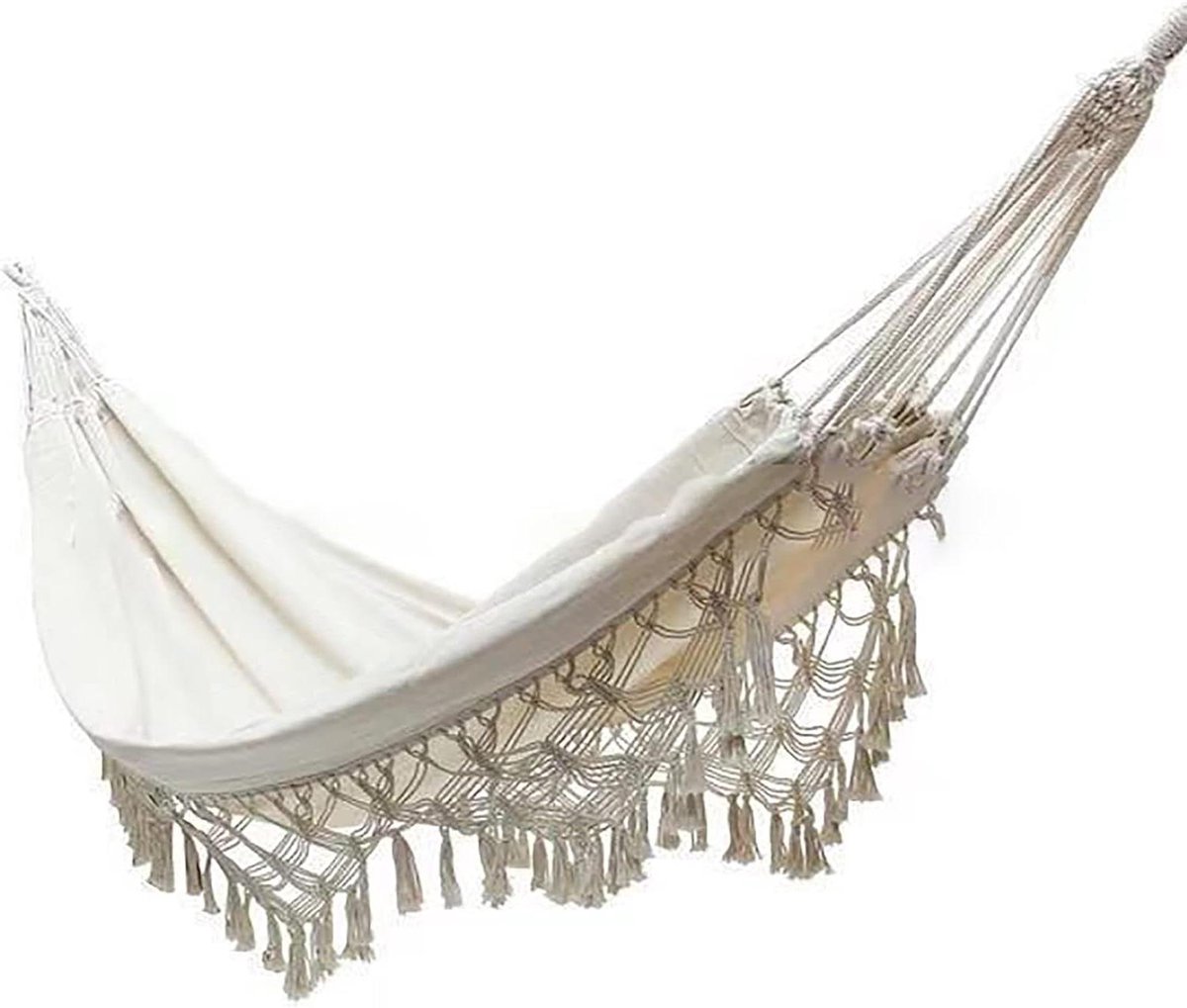 Katoenen Kampeerhangmat - Dubbele Hangmat - Ontspannen Buiten - Met Opbergzak - 240 x 150 cm - Niet gespecificeerd