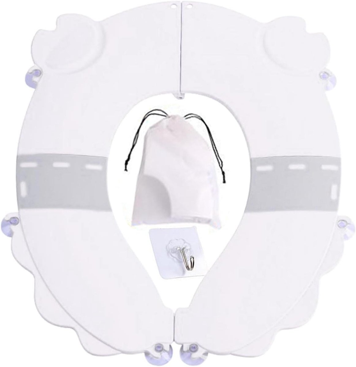 Kindertoiletbril - Zindelijkheidstrainer Opvouwbaar - Zindelijkheidstraining Thuis - Spatwaterdicht Antislip - 20.1 x 16.5 cm - Wit