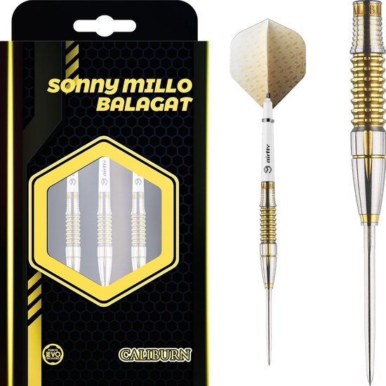 Caliburn Spelers Darts - Stalen Tip Dartset - Precisie Werpen - 90% Tungsten Vat - 23 g - Goud — afbeelding 2