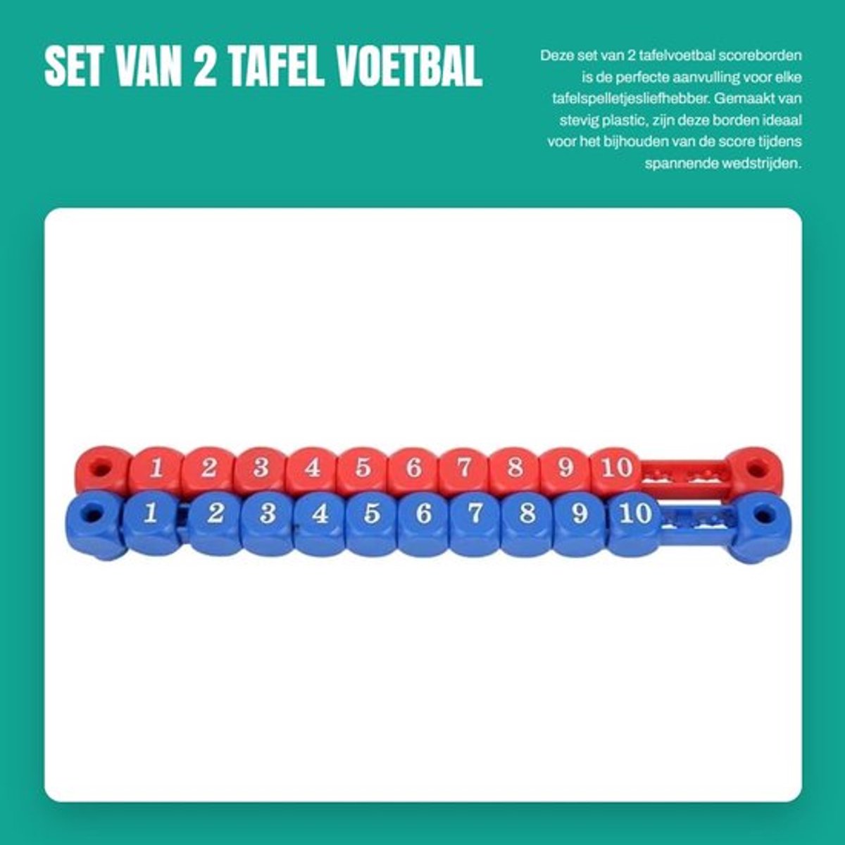 Scorebord - Tafel Voetbal - Plastic - Blauw/Rood - Vervangingsonderdeel - Professionele Kwaliteit - Duurzaam - Scoreteller