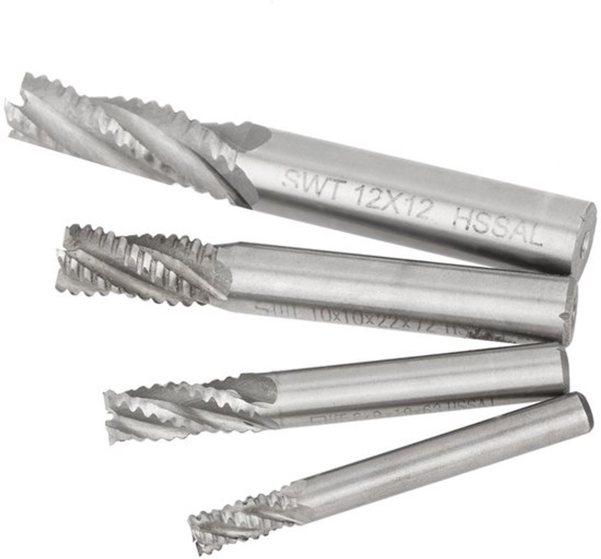 4pcs Roughing End Mill - Router Bits - Snelle snede - M6 M8 M10 M12 - Vouwfrezen - Geschikt voor professionele toepassingen