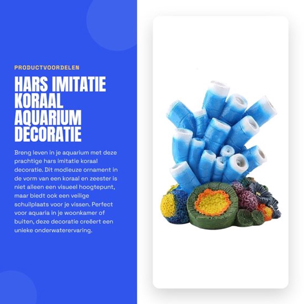 Aquariumdecoratie Hars Koraal - Vistank Ornament - Luchtbel Steen - Zeester - Levensecht - Veilig voor Vissen - Aquariumornament