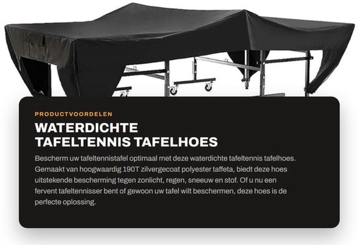 Tafeltennis Cover Waterdicht - Outdoor Dekzeil - Stofbescherming - 280x153x73cm - Duurzaam Polyester - Lichtgewicht en Weerbestendig - Tafeltennis Tafel