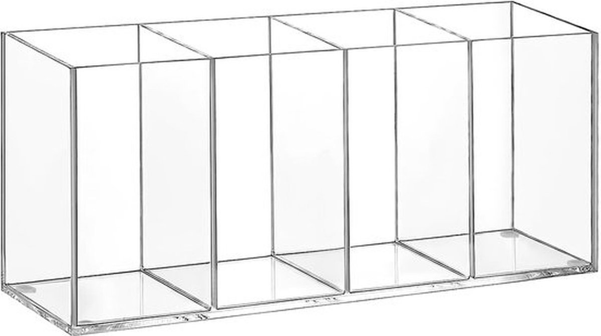 Pennenhouder Acryl - Bureau Organizer 4 Compartimenten - Desk Organizer - Stationaire Organizer - Transparant - Duurzaam Design - Bureauorganizer