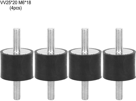 4 Stuks M6 Cilindrische Silentblock, Antivibratie Steunen met Dubbele Schroef voor Motoren en Voertuigen — afbeelding 5