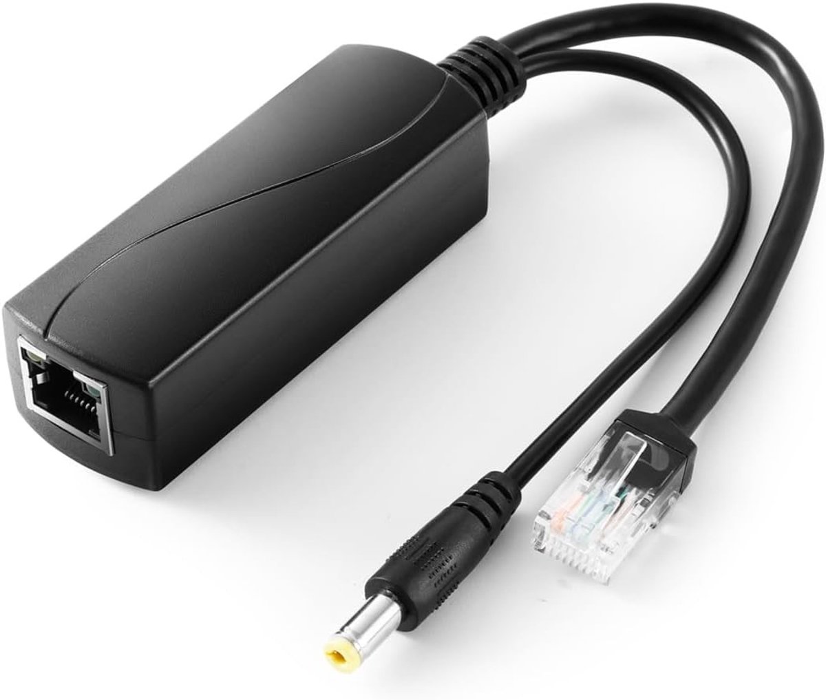 Netwerksplitter - Zwart - 12V/1A DC Output - Gigabit PoE Splitter Adapter voor IP Camera's en CCTV