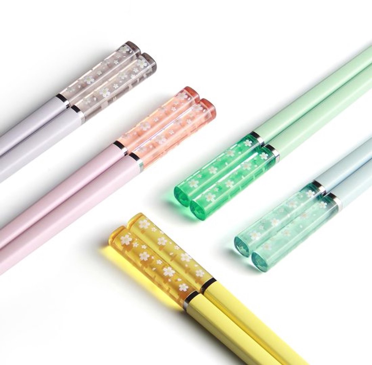 Eetstokjes 24,3 cm - Herbruikbare Glasvezel Eetstokjes - Vaatwasserbestendig - Gezond en Duurzaam - Sakura Amber Set - Japanse Stijl - Eetstokjesset