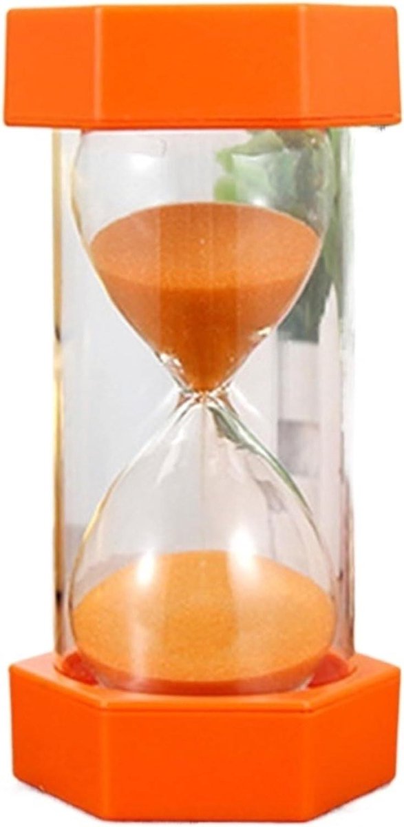 Zandloper Set - Keukentimer Zandtimer - Tijd Meten - Stil Werkend - 10 Minuten - Oranje