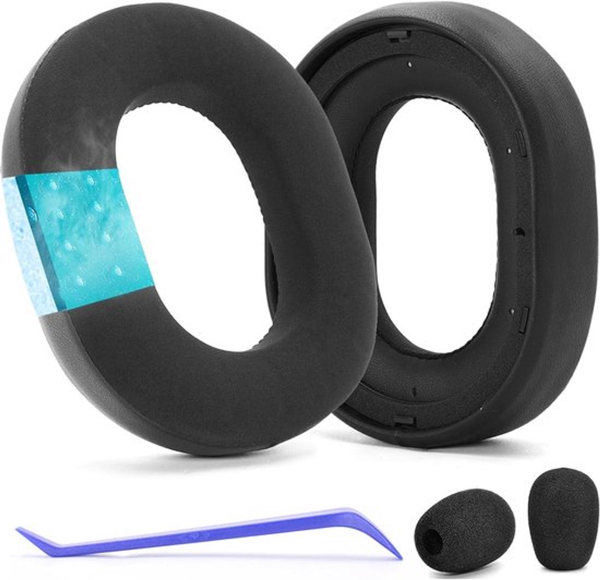 Koelgel Oorkussens en Microfoon Schuimvervanging voor Gaming Headsets - Compatibel met Razer BlackShark V3 Pro, Comfort, Geluidisolatie en Duurzaamheid