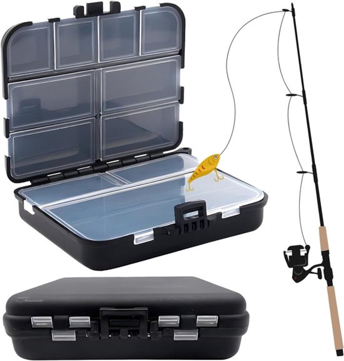 Waterdichte Opbergdoos voor Vissen - 2 Stuks, Multi-Functionele Lure Box, Ideaal voor Aas, Haken en Visspullen