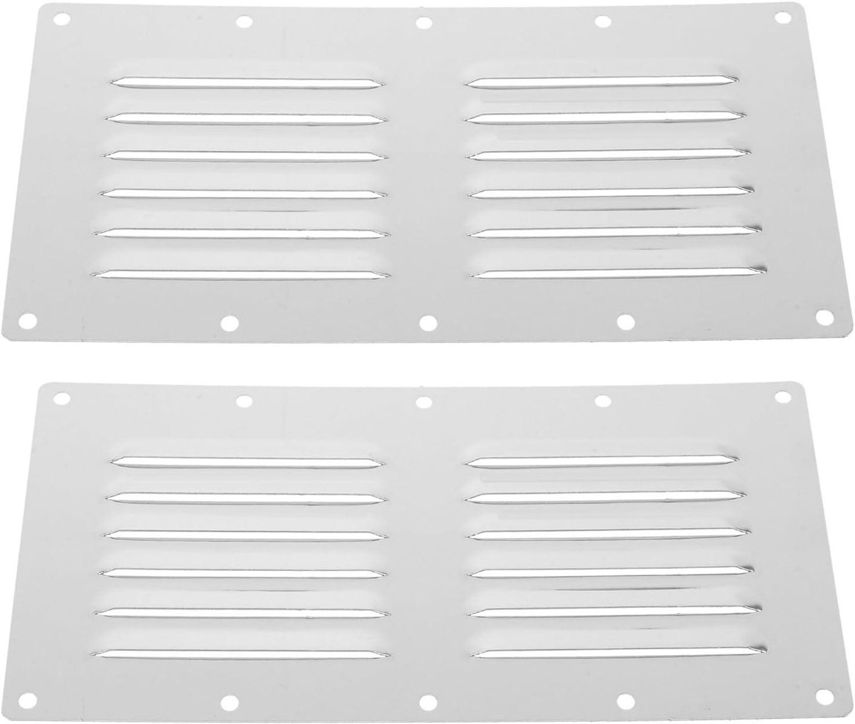 Ventilatieroosters Rechthoekig - Lamellenrooster Afdekplaat - Ventilatie Verbeteren - Corrosiebestendig RVS - 23x115 cm - Zilver