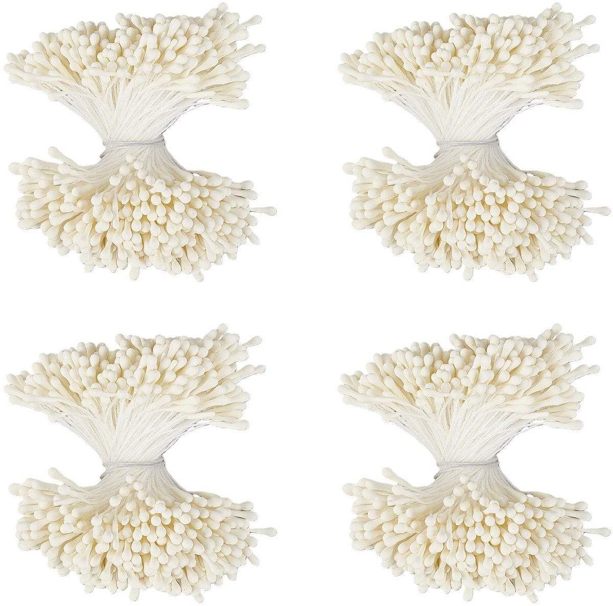 Dailygoods- Meeldraden 1600 Stuks - Kunstbloem - Handgemaakt - Melkwitte Bloemblaadjes - Kralen - Geschikt voor DIY Knutselprojecten - Bloemstukken