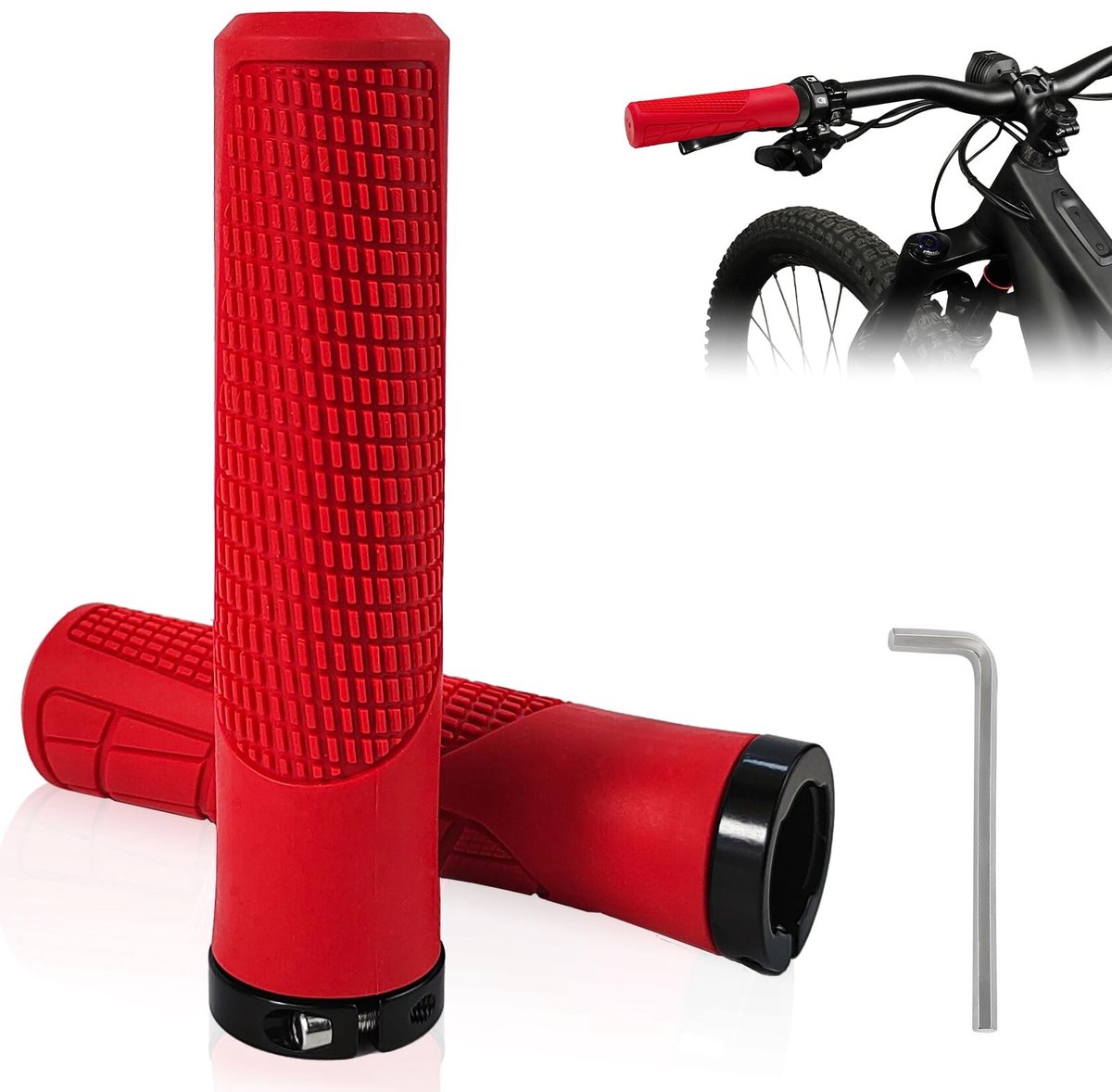 Dailygoods - Ergonomische fietshandgrepen, universeel stuur voor fiets, 22 mm, geschikt voor mountainbikes, kleine fietsen, stadsfietsen, vouwfietsen, stadsfietsen, scooters
