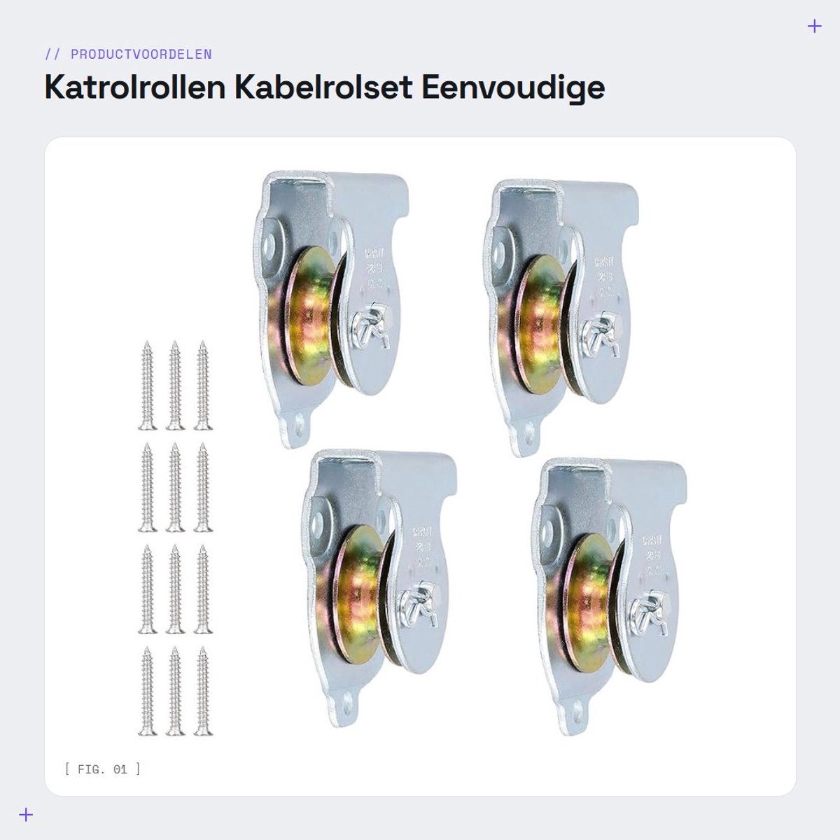 Dailygoods- Katrolrollen 37mm - Set van 4 - Draagvermogen 190kg - Stalen Kabel Katrol - Eenvoudige Installatie - Geschikt voor Touwen - Kabelrollen