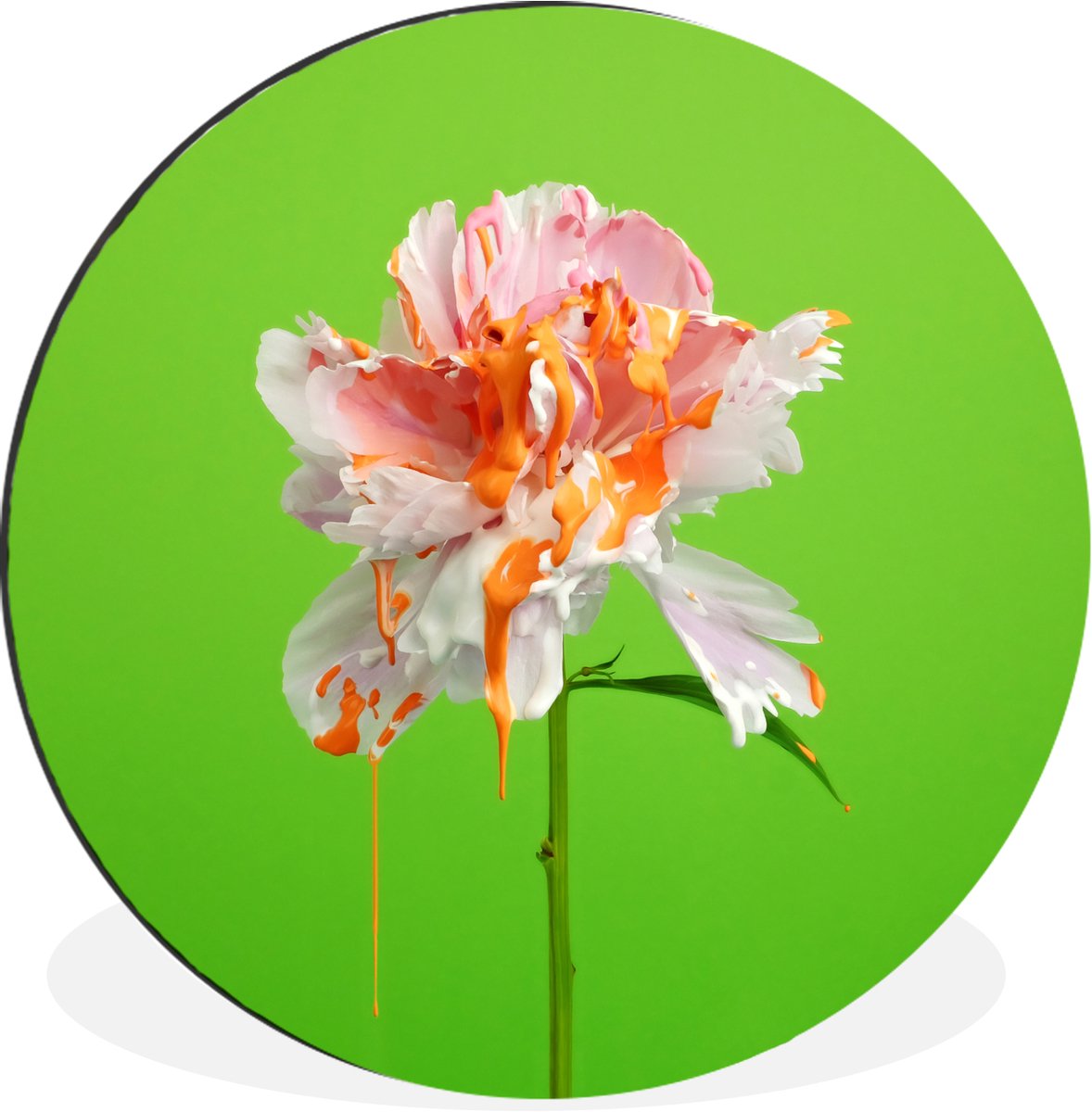 WallCircle - Wandcirkel - Muurcirkel - Bloem - Verf - Kleuren - Aluminium - Dibond - 120x1