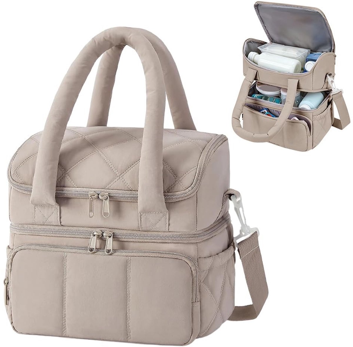 Dailygoods- Koeltas geïsoleerd - Draagbare Koelbox - Dubbele Verdieping - Lekvrij - Waterdicht - Voor Picknick/Reizen - Lunchbox
