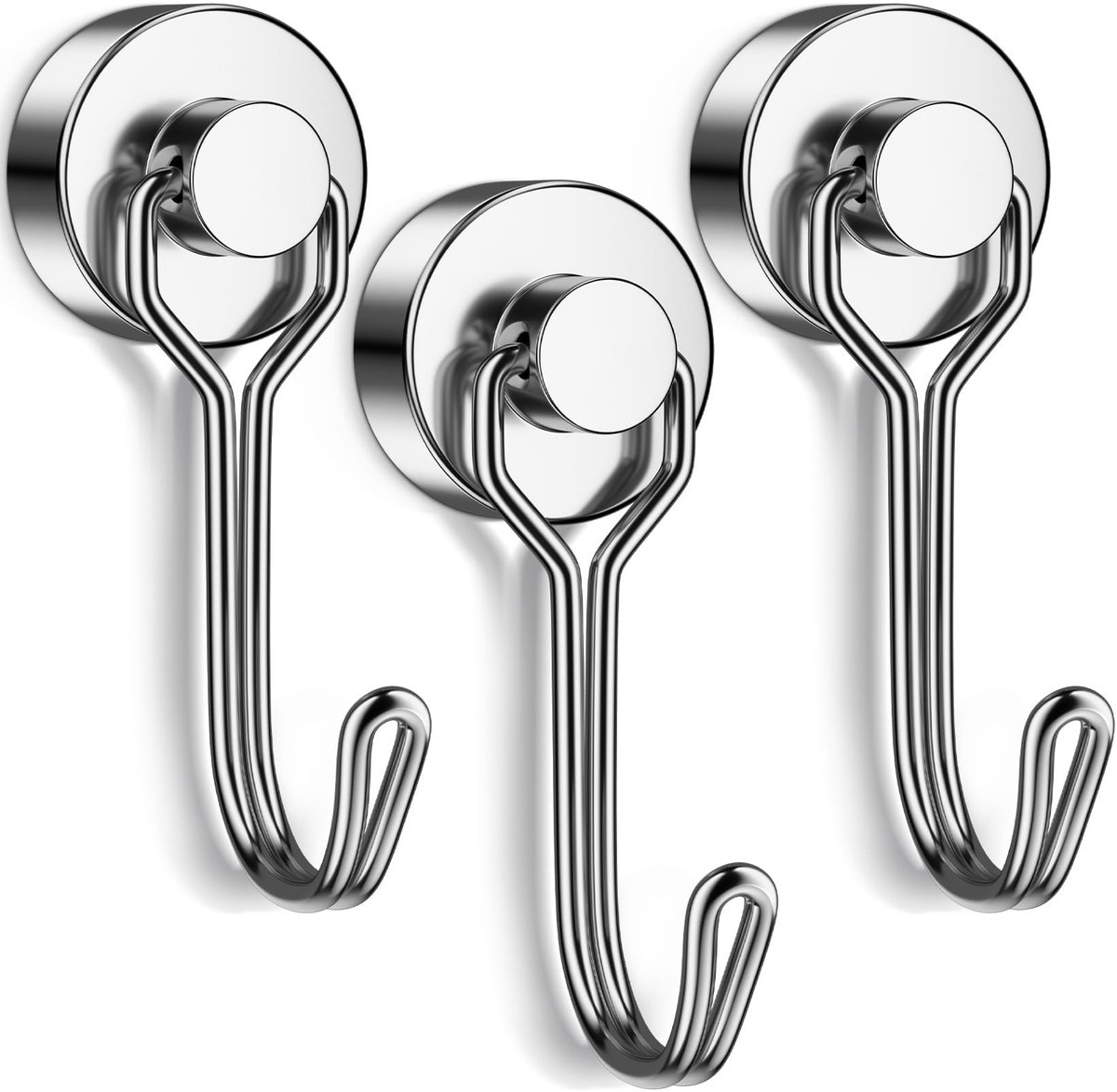 Dailygoods- Magneethaken Extra Sterk 11,3 kg - Neodymium Magneten - Draaibare Haken - Sleutelhouder - Voor Binnen/Buiten - Ideaal voor Organisatie - Magnetische Haken