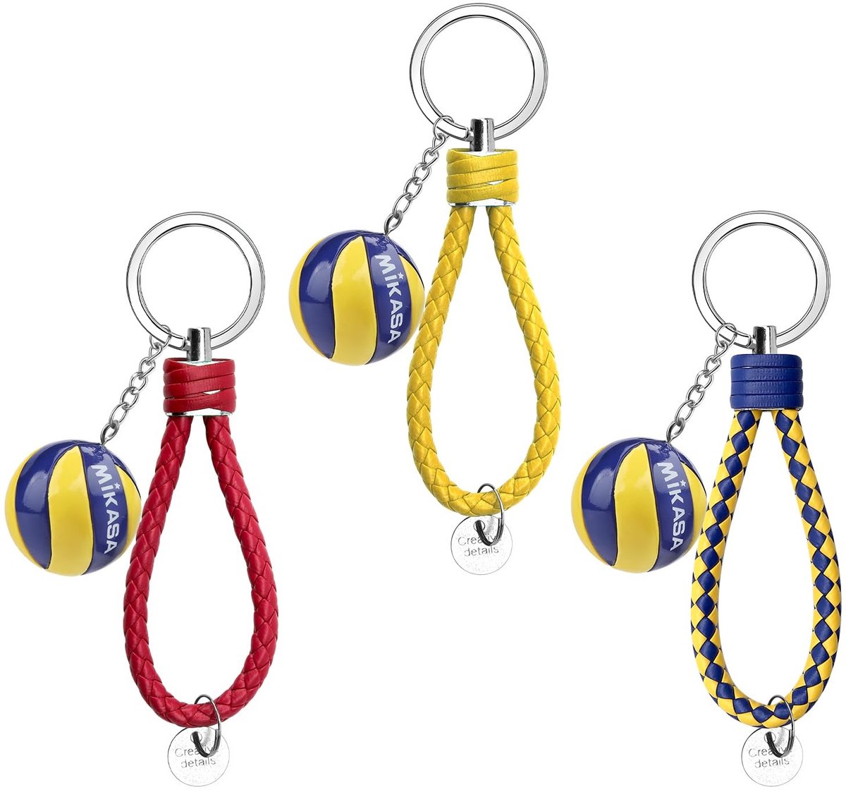 Dailygoods - APOMOONS 3 stuks volleybal sleutelhangers handbal volleybal sleutelhanger volleybal hanger balspel fan sleutelhouder sport souvenir hanger tas voor hangende kettingen, creatieve geschenken