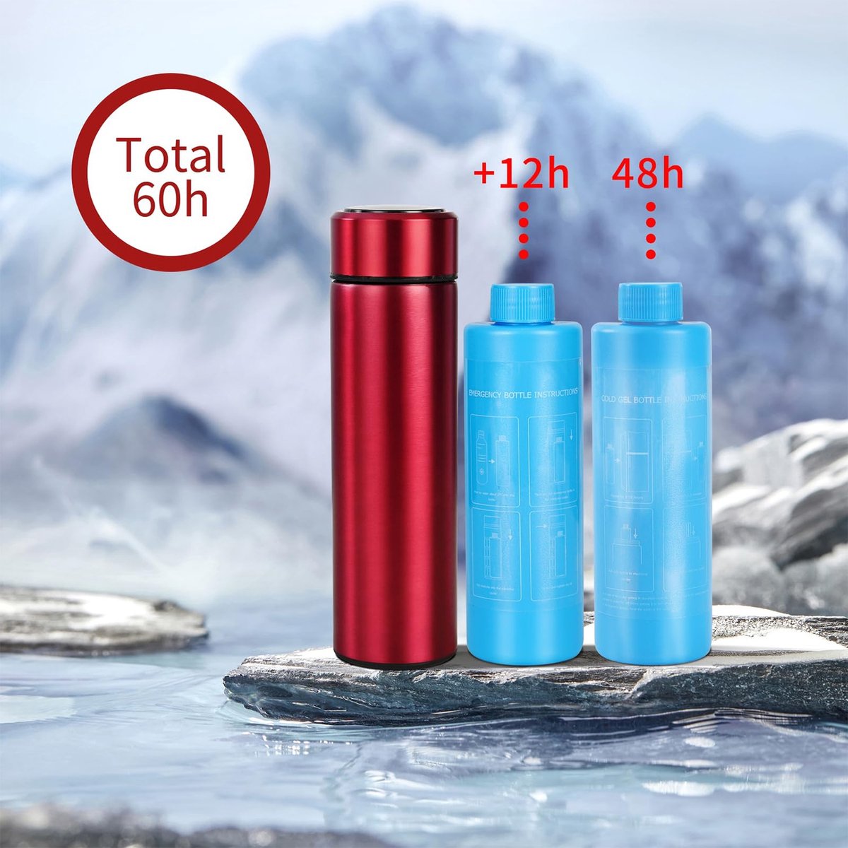 Insuline Koeltas - Diabetes Tas - TENZHVXI® - Capaciteit voor 2-3 pennen - Inclusief 2 koelelementen - Met thermometer en beschermhoezen voor insulinepennen - Geschikt voor vliegreizen, herbruikbaar en geïsoleerd - Blauw — cadeau in Cadeau-ideeën - foto 3