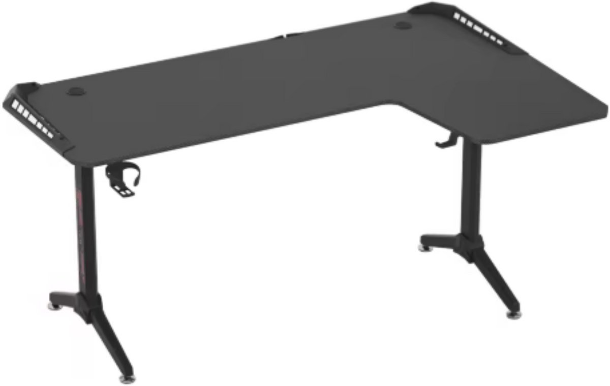 Bureau 162cm - Met LED, Metalen en Linker Hoekbureau - Voor Dagelijks Gebruik, Thuis en Professioneel Gebruik