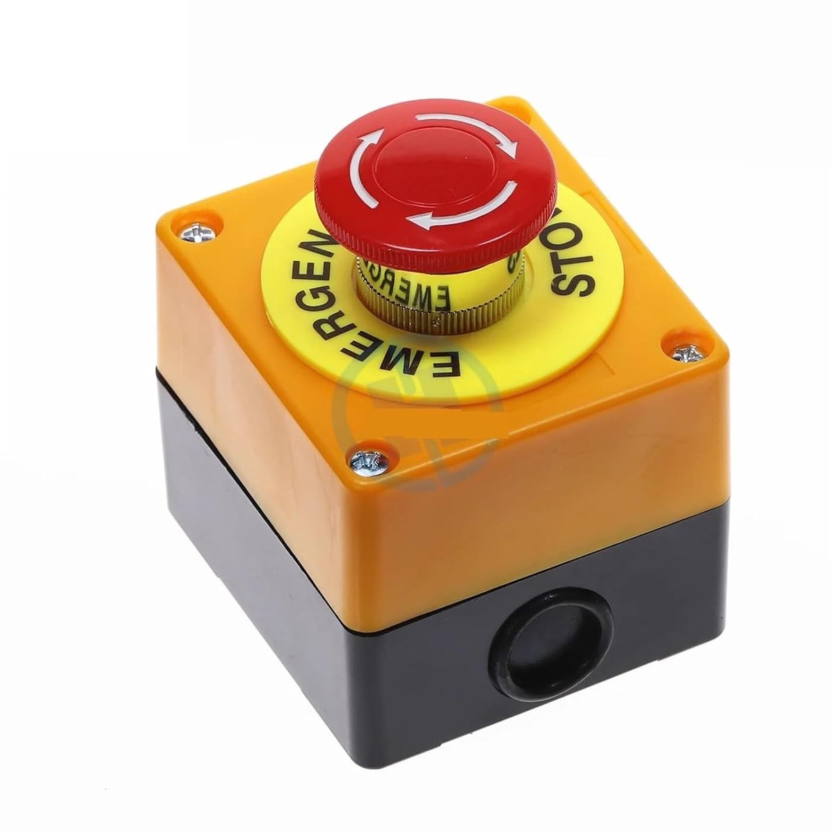 Noodstroom Schakelaar - Drukknop Stop - Veiligheid Noodgevallen - NO+NC Contacten - 10x10x10 mm - Zwart