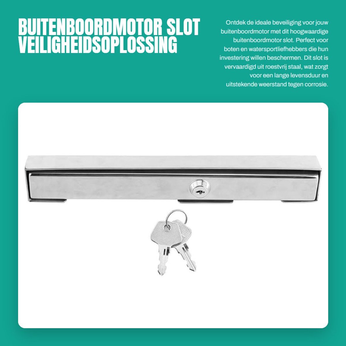 Dailygoods- Buitenboordmotor Slot - Roestvrijstalen Hardware - Veiligheid - Motorslot - 2 Sleutels - Eenvoudig te Installeren - Waterdicht