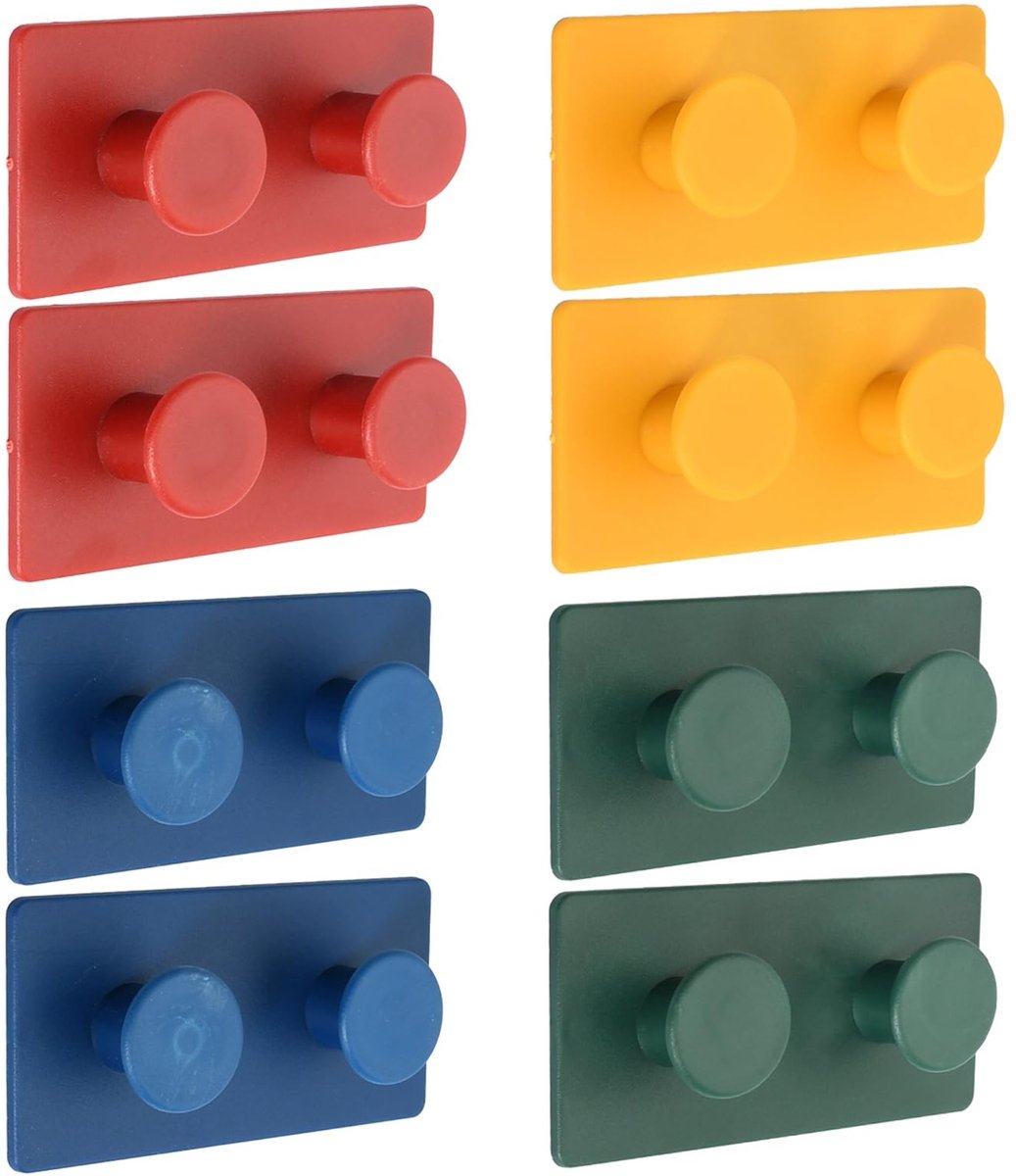 Dailygoods - Wandhaken, zelfklevend, 8 stuks, handdoekhouder voor badkamer, garderobe voor