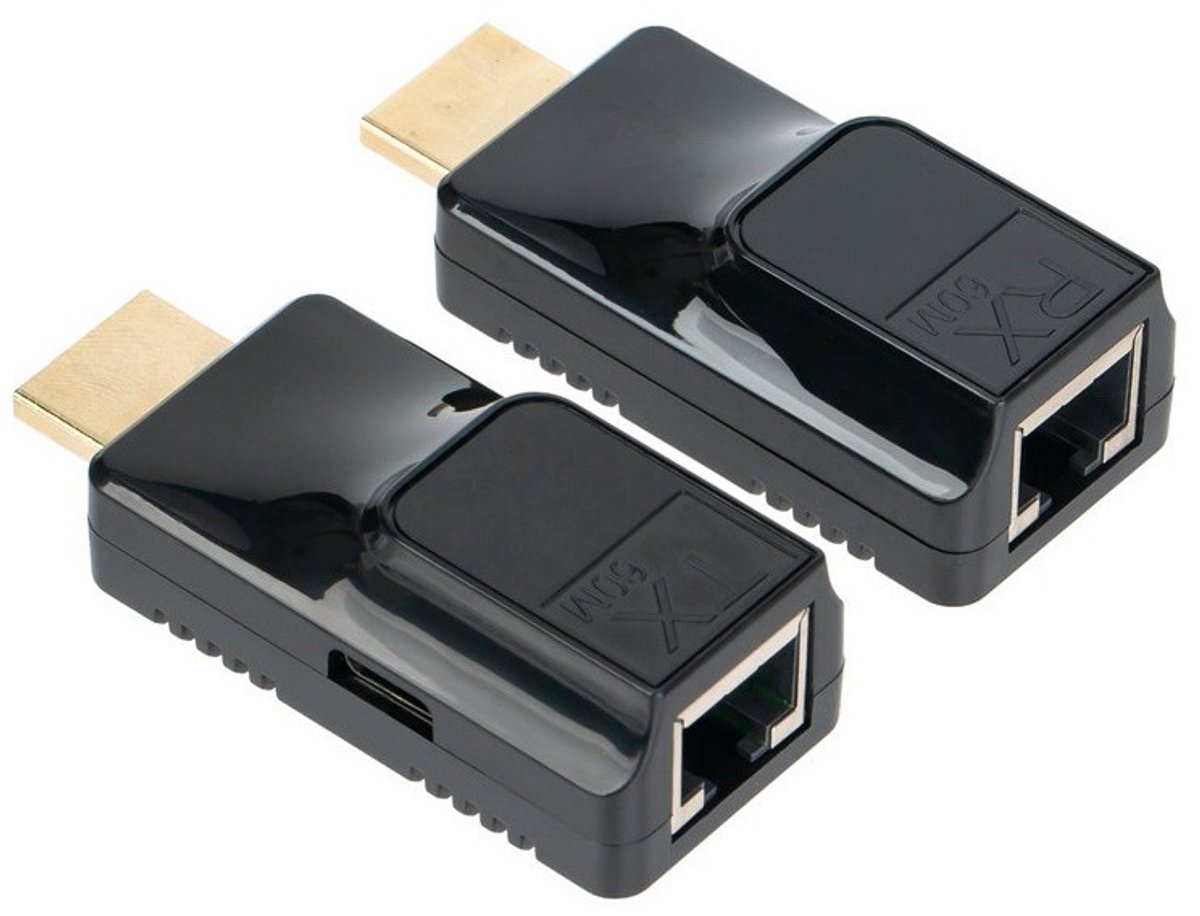 Naova HDMI Extender 60m over Cat5e/Cat6 – HDMI naar RJ45 Converter Set – 1080P@60Hz – Voor CCTV TV Monitor Beamer PC Media Player