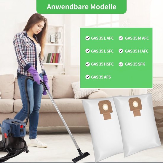 Dailygoods - 10 stofzuigerzakken voor GAS 35 L AFC/L SFC+/M AFC Bosch Professional Zakken