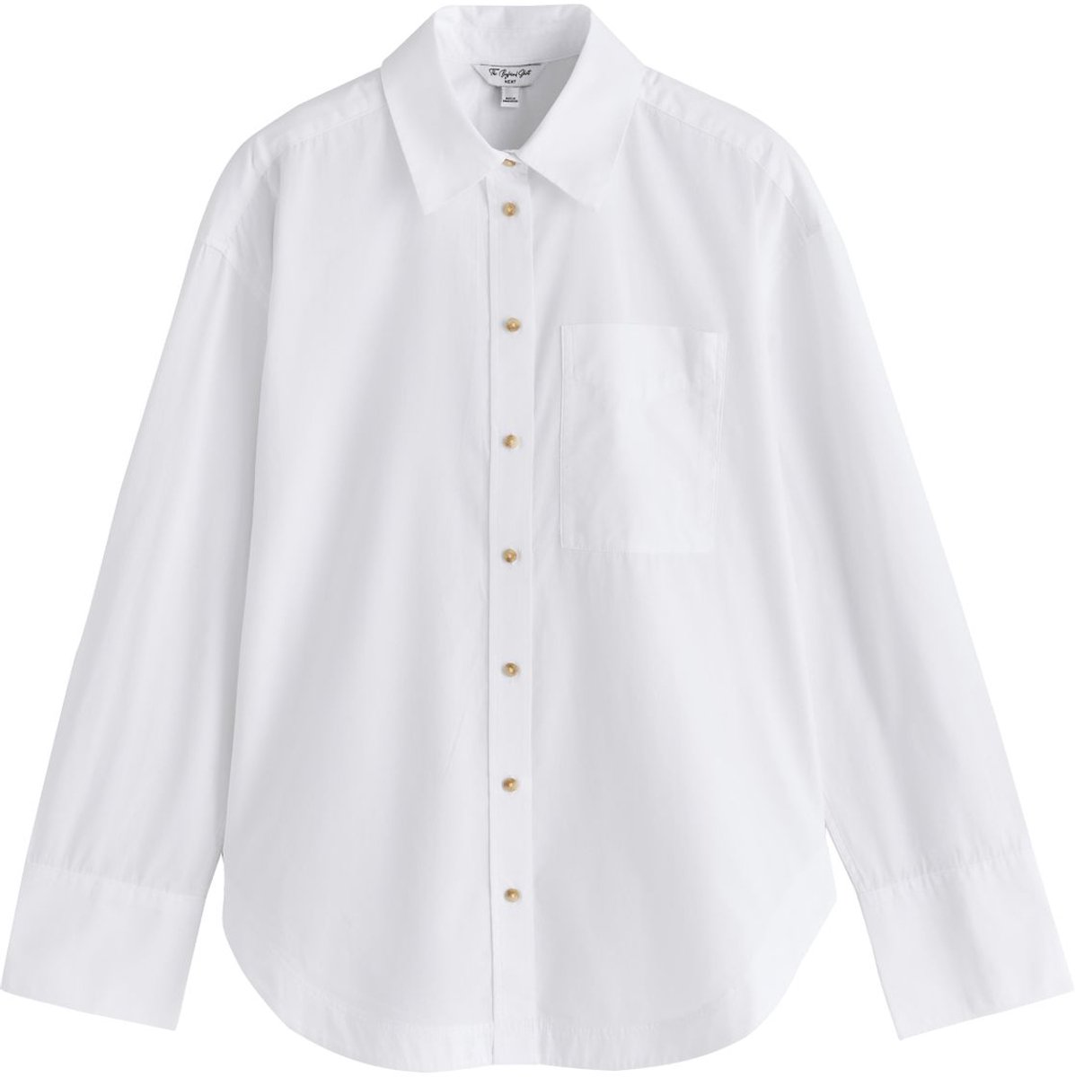 Next - Dames - Boyfriend-shirt van geborsteld katoen - Wit