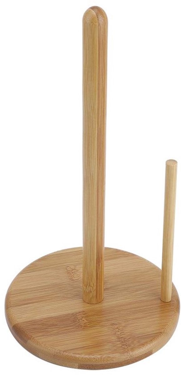 Allecto - Houten Roll Papier Handdoekhouder - Keukenaccessoire - Bamboe - Badkamer
