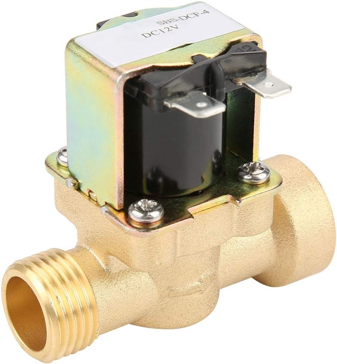 Elektrische Waterklep - Magneetventiel Messing - Irrigatie Koeling - Normaal Gesloten - 0.02-0.8 MPa - Messing