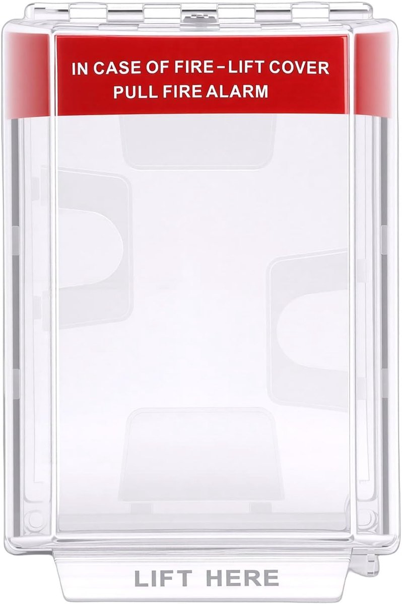 Brandalarm Trekstation Beschermhoes - Noodknop Afdekking - Veiligheid Verzekeren - Volledige Omhulling - 23D x 15B x 8H cm - Transparant