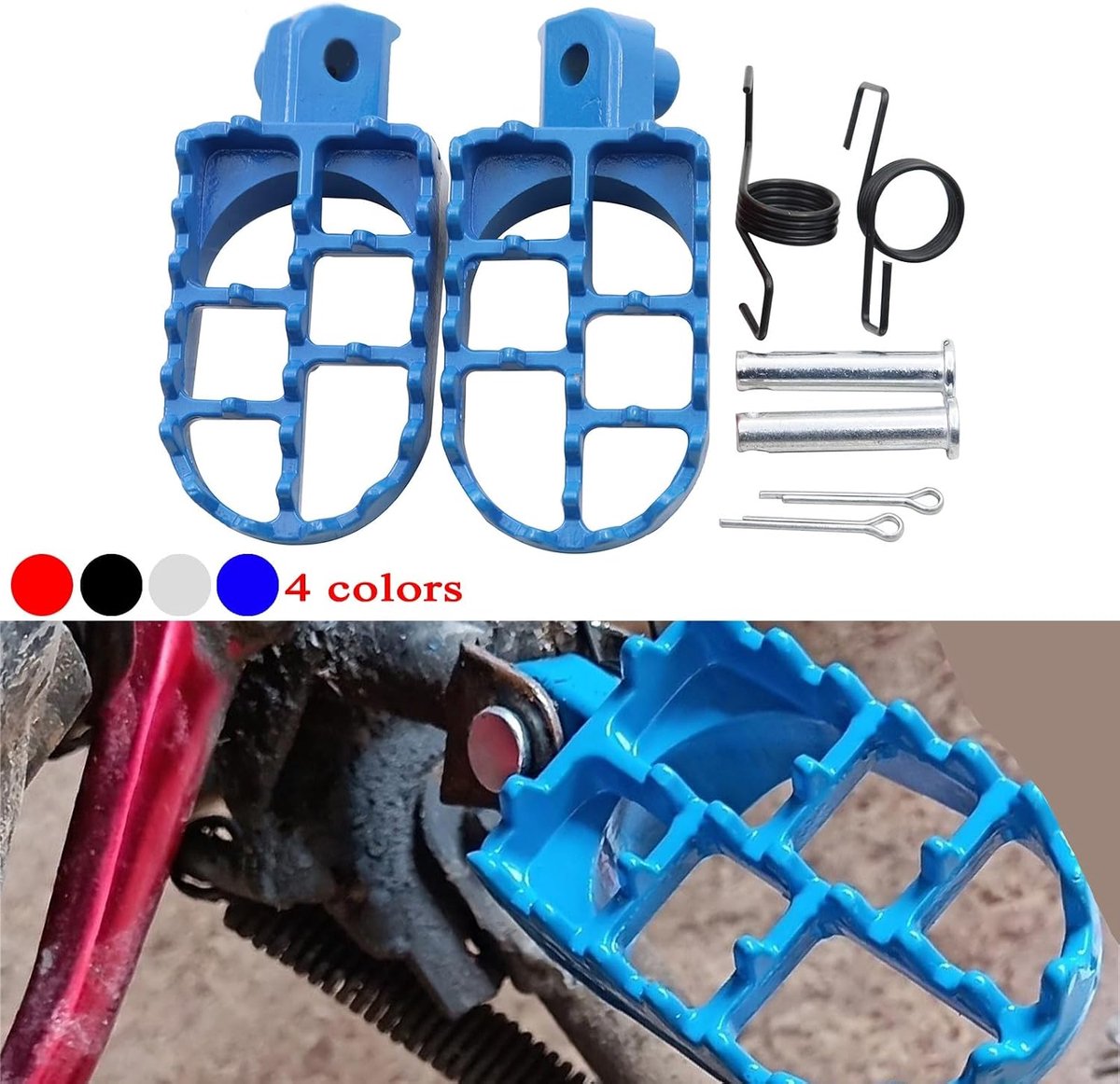 Motorcycle Voetsteunen - Motorfiets Pedalen - Verbeteren Rijcomfort - Gekarteld Antislip Oppervlak - 80 mm Lengte - Zwart