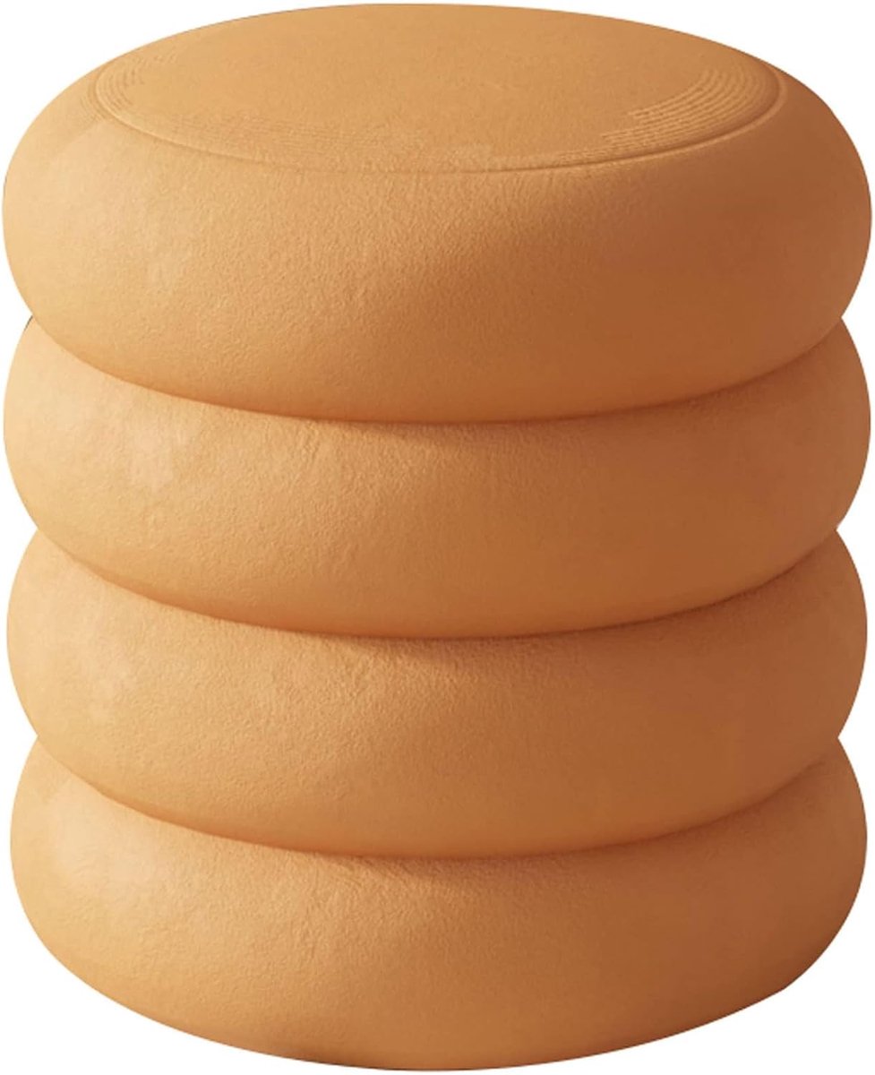 Ottomaanse Kruk - Voetenbank Poef - Ontspannen Zitten - Draaibare Basis - 40 x 42 cm - Wit Roze Oranje