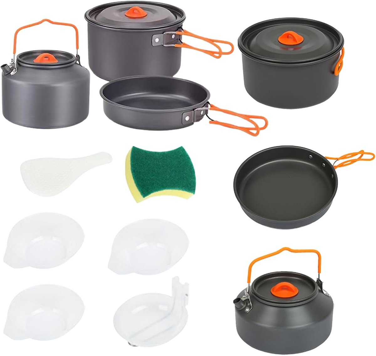 Camping Kookset - Outdoor Kookgerei - Buiten Koken - Opvouwbaar Ontwerp - Lichtgewicht - Grijs