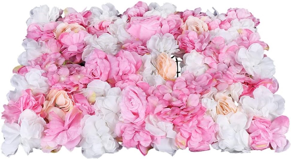 Kunstbloemen Muurpanelen - Zijde Bloemen - Feestelijke Decoratie - Eenvoudig Te Bevestigen - 6 Stuks - Mix Kleuren