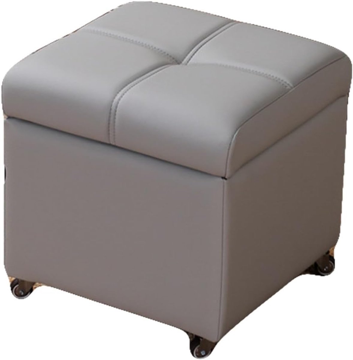 Opbergpoef met deksel - Make-up kruk - Ruimte organiseren - Stevig houten frame - 30x30x35 cm - Kleur5