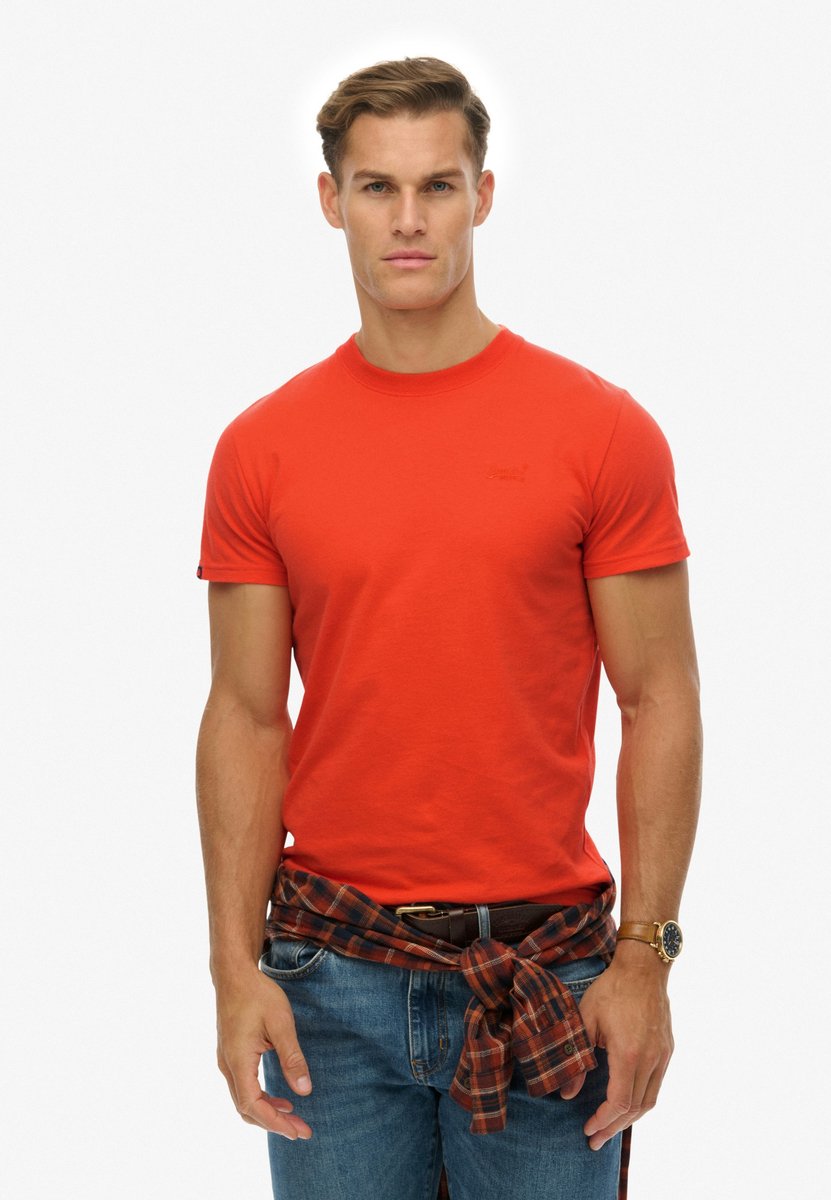 Superdry T-shirt Essential Logo Emb Tee M1011245b Um2 Bold Mannen Oranje