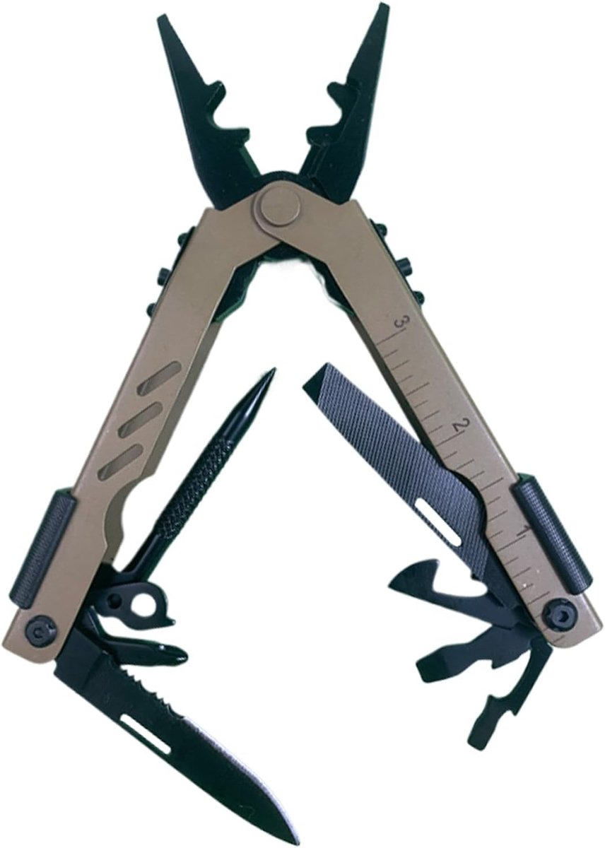 Multitool Tang - Handgereedschap Combinatie - Klus Werkzaamheden - Veilig Vergrendelingsmechanisme - 13x4.0x2.2cm - Titanium Plating