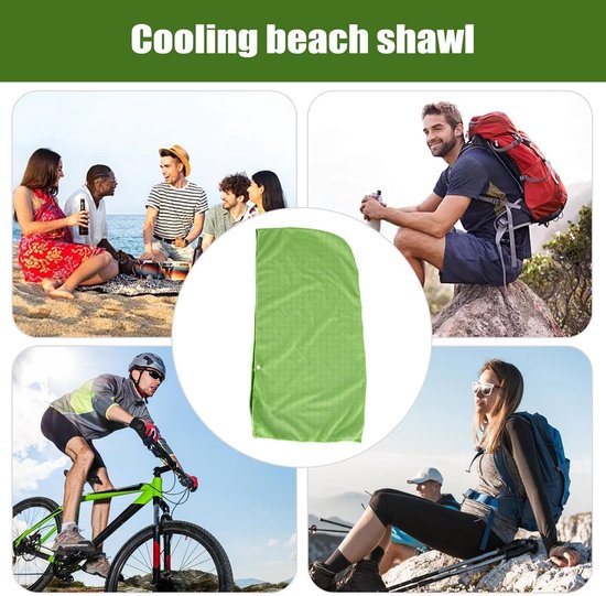 Verkoelende Hoodie Handdoek - Ice Towel - Warm Weer - Ademend en Zacht - 60x30cm - Groen — afbeelding 5