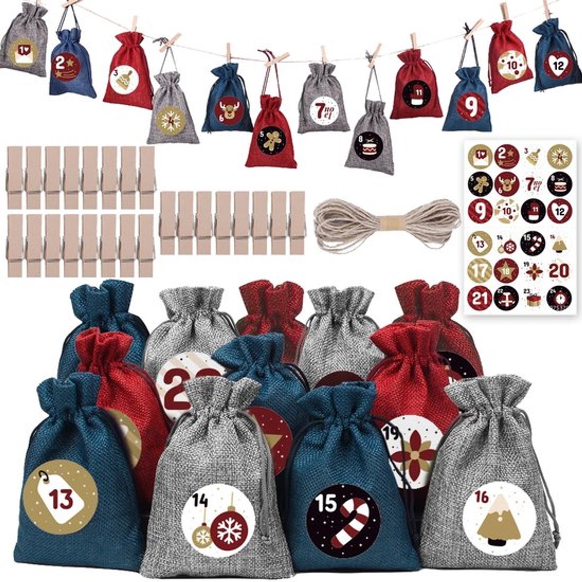 DIY Jute Adventkalender met 24 Dagjes