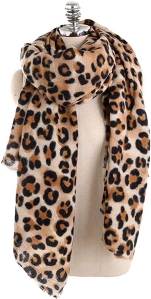 Dailygoods- Sjaal Warm - Cashmere - Leopard Print - 200 x 90 cm - Elegant