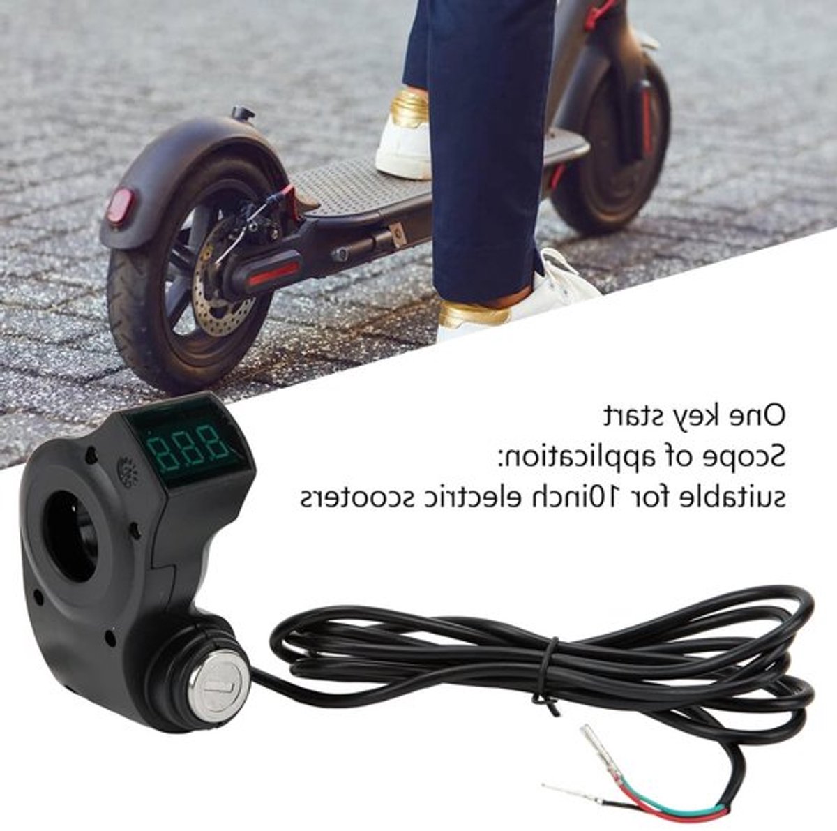Elektrische Scooter Contactslot 3 Pin Plug Met Startknop en Digitale Display