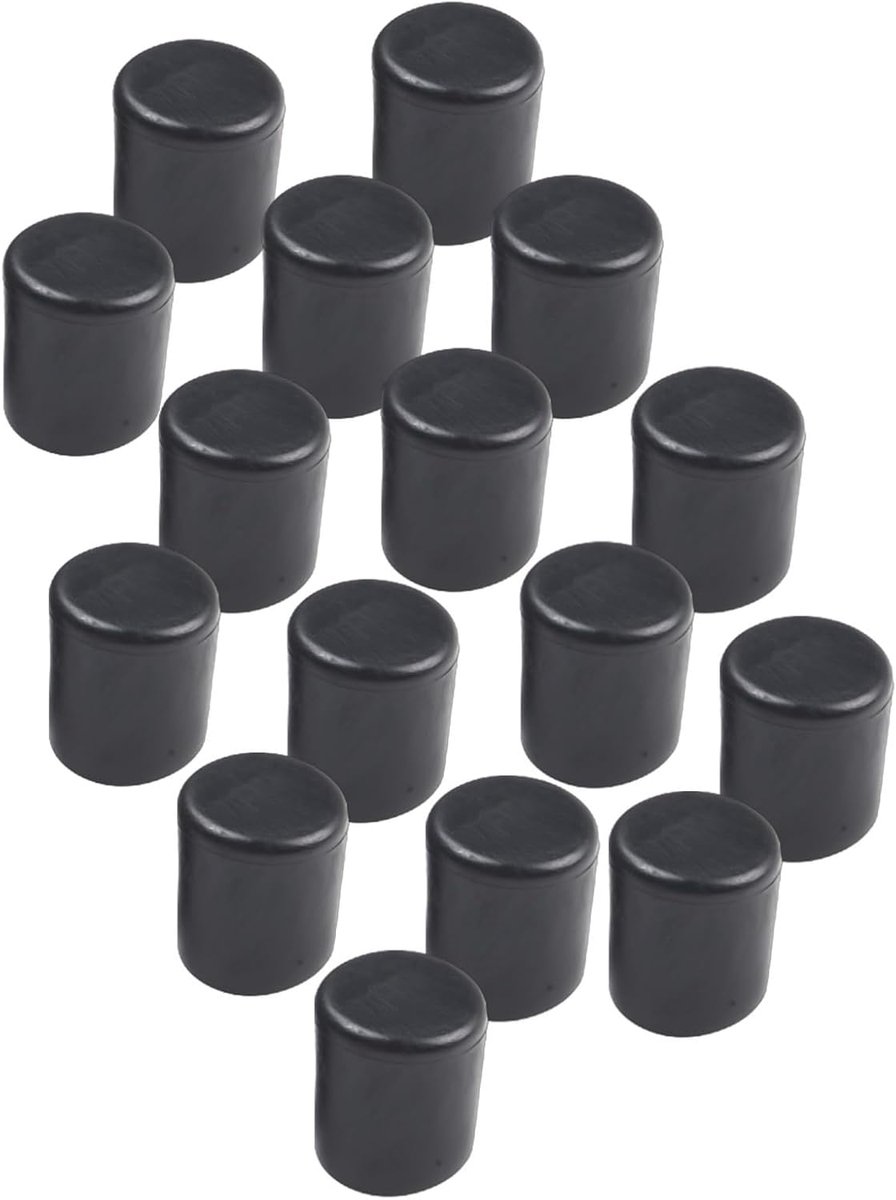 Rubberen stoelpootdoppen - Meubelvoetjes vloerbeschermers - Vloeren beschermen - Geluid dempend - 16 stuks - Zwart