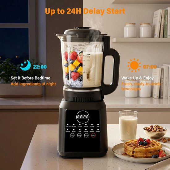 Staande mixer - Soepmaker aanrecht - Warme dranken maken - 12 automatische programma's - 1.7 liter kan - Wit — afbeelding 5